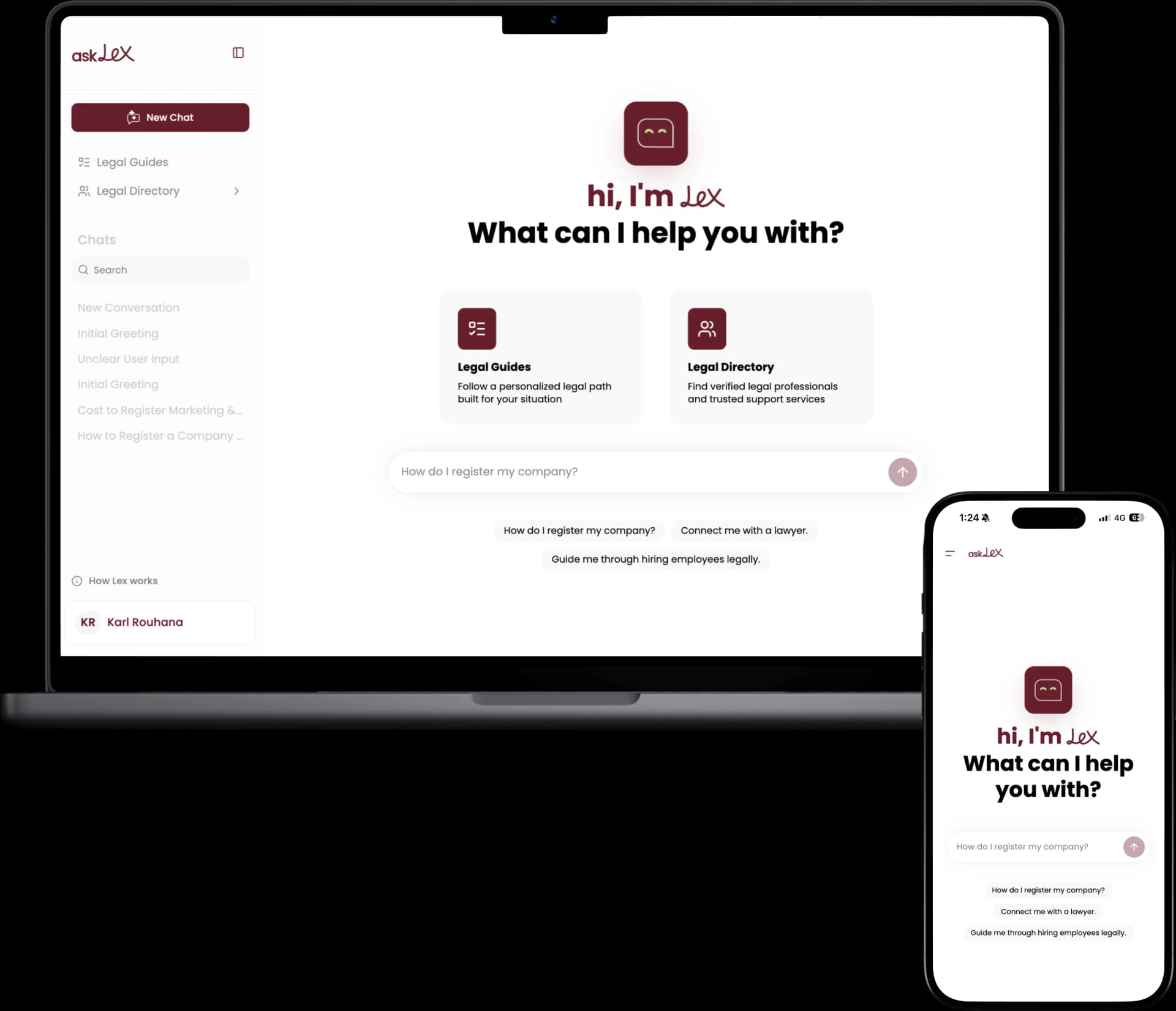 askLex Free mockup